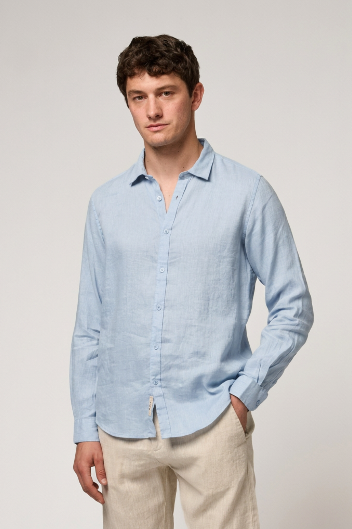 Camisa de Linho Azul