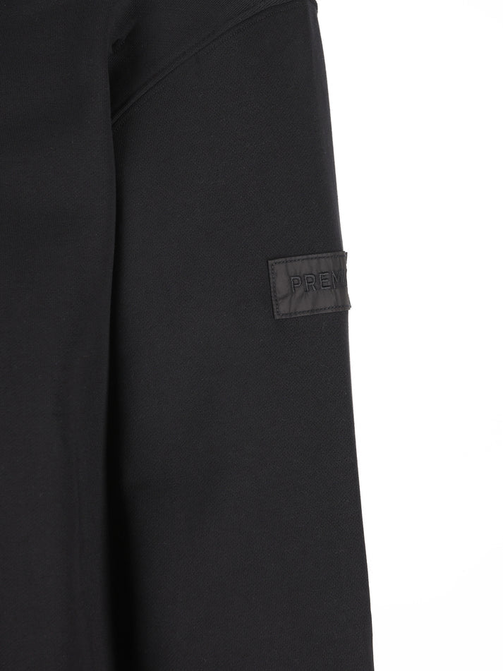 Sweatshirt Preta com Detalhe Lateral