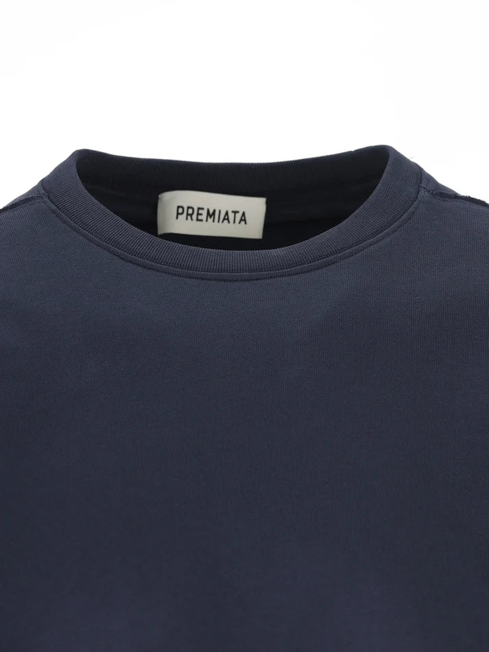 Sweatshirt Azul com Detalhe Lateral