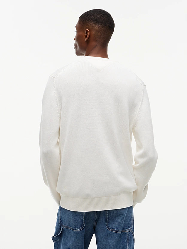 Camisola de Malha Texturada Tommy Hilfiger Slim-Fit Branca Tommy Hilfiger