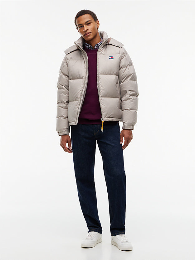 Casaco Puffer com Capuz Tommy Hilfiger Cinzento Claro Tommy Hilfiger