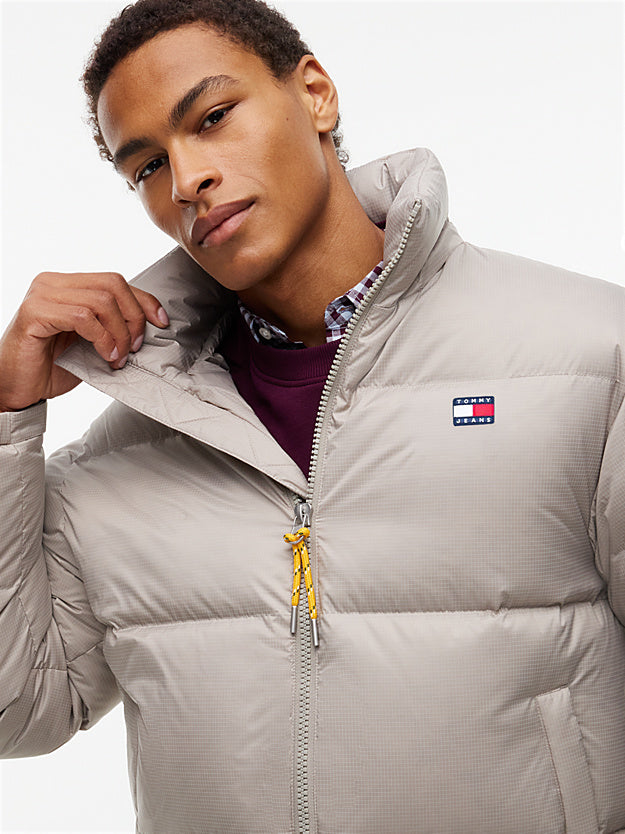 Casaco Puffer com Capuz Tommy Hilfiger Cinzento Claro Tommy Hilfiger