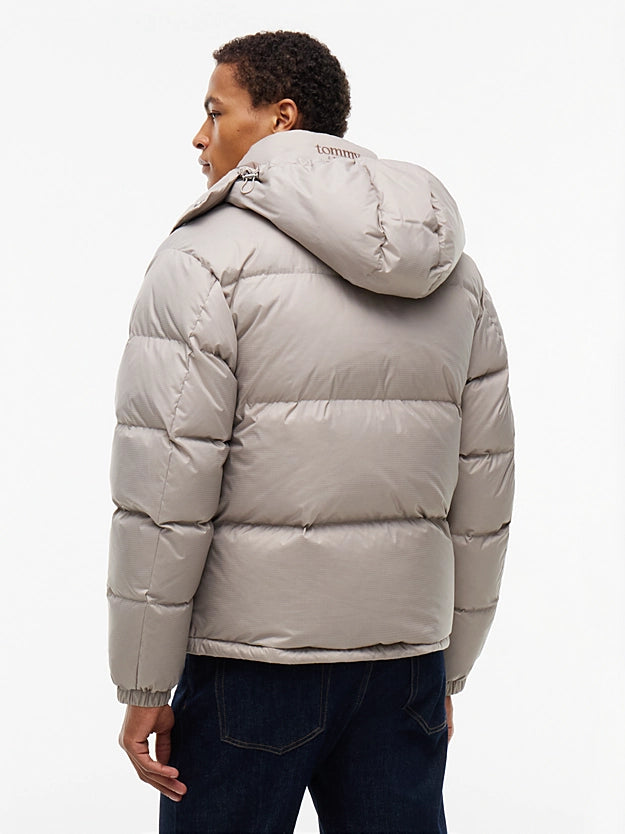 Casaco Puffer com Capuz Tommy Hilfiger Cinzento Claro Tommy Hilfiger