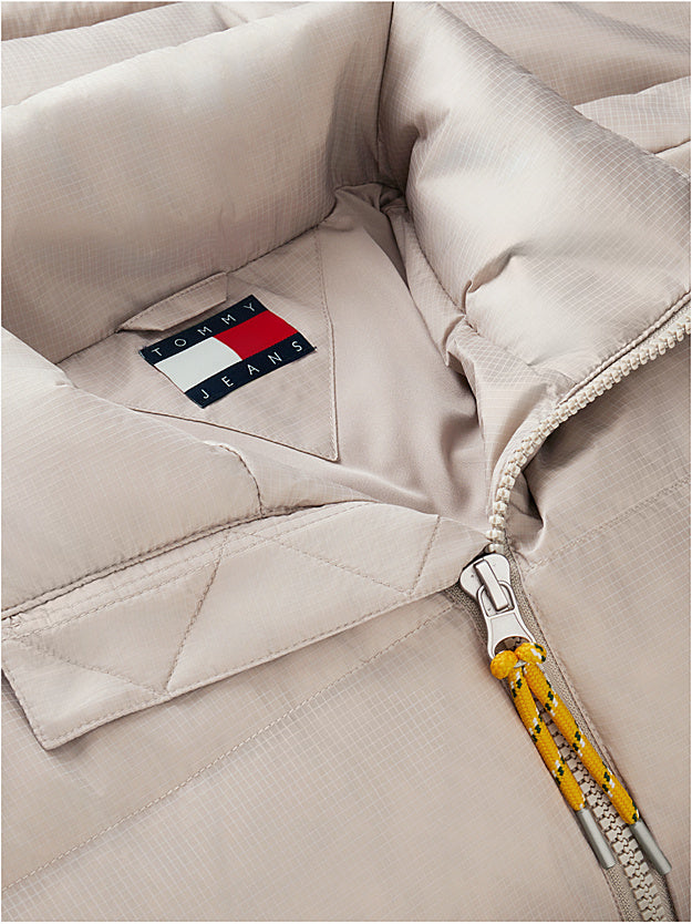 Casaco Puffer com Capuz Tommy Hilfiger Cinzento Claro Tommy Hilfiger
