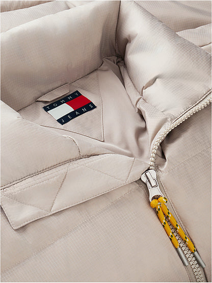 Casaco Puffer com Capuz Tommy Hilfiger Cinzento Claro Tommy Hilfiger