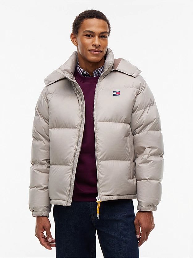 Casaco Puffer com Capuz Tommy Hilfiger Cinzento Claro Tommy Hilfiger