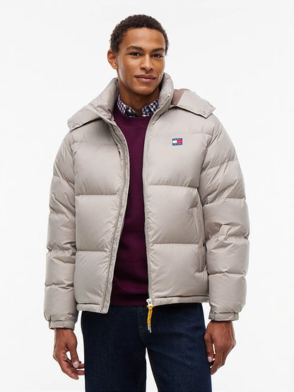 Casaco Puffer com Capuz Tommy Hilfiger Cinzento Claro Tommy Hilfiger