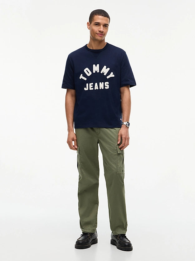 T-shirt Oversized com Logo Tommy Hilfiger Azul Tommy Hilfiger
