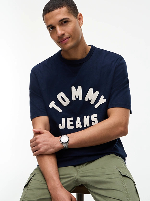 T-shirt Oversized com Logo Tommy Hilfiger Azul Tommy Hilfiger