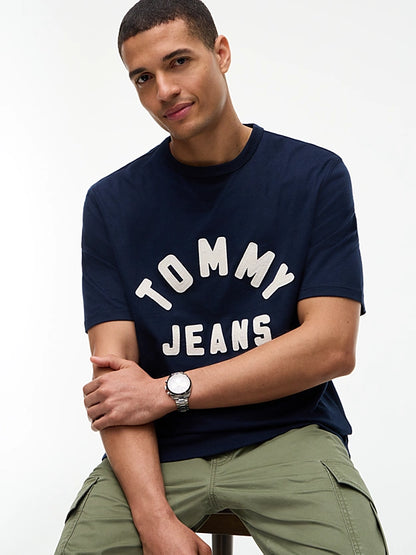 T-shirt Oversized com Logo Tommy Hilfiger Azul Tommy Hilfiger