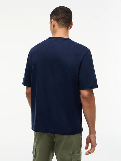 T-shirt Oversized com Logo Tommy Hilfiger Azul Tommy Hilfiger