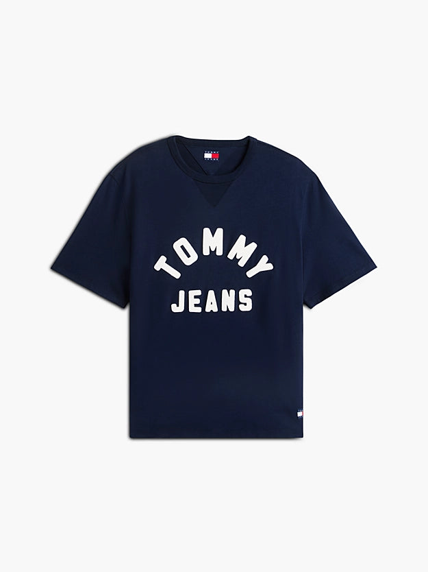T-shirt Oversized com Logo Tommy Hilfiger Azul Tommy Hilfiger