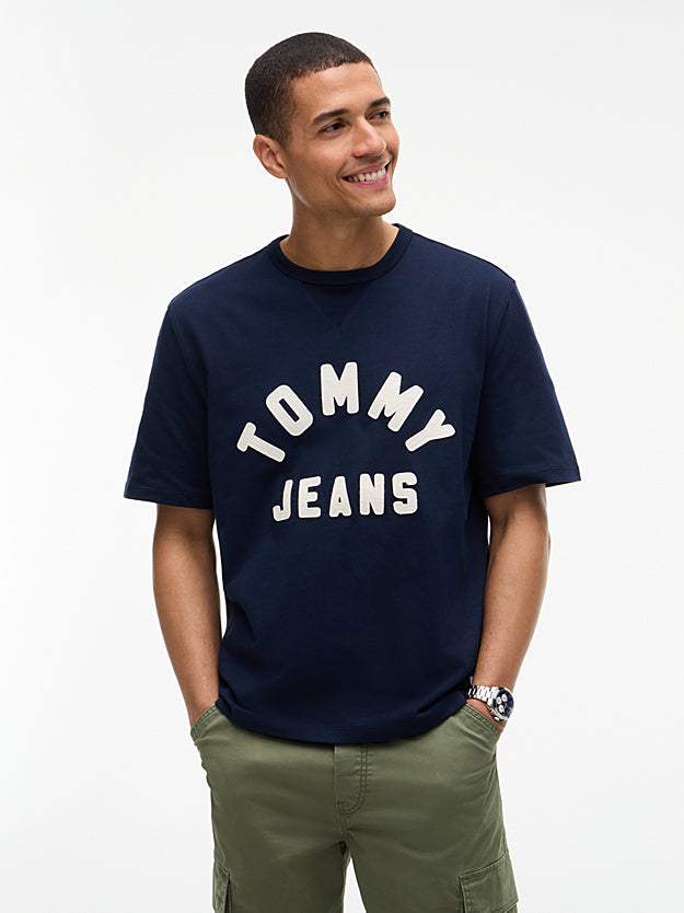T-shirt Oversized com Logo Tommy Hilfiger Azul Tommy Hilfiger