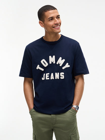 T-shirt Oversized com Logo Tommy Hilfiger Azul Tommy Hilfiger