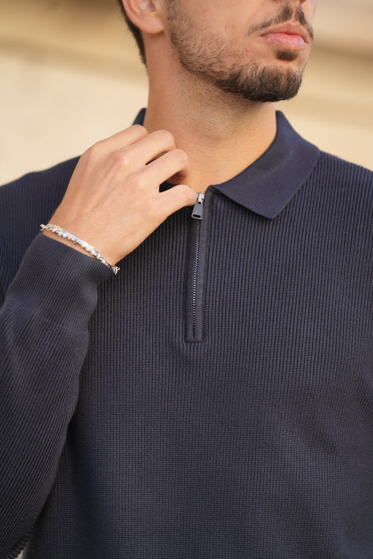 Polo de Manga Comprida Azul Gianni Lupo FW25