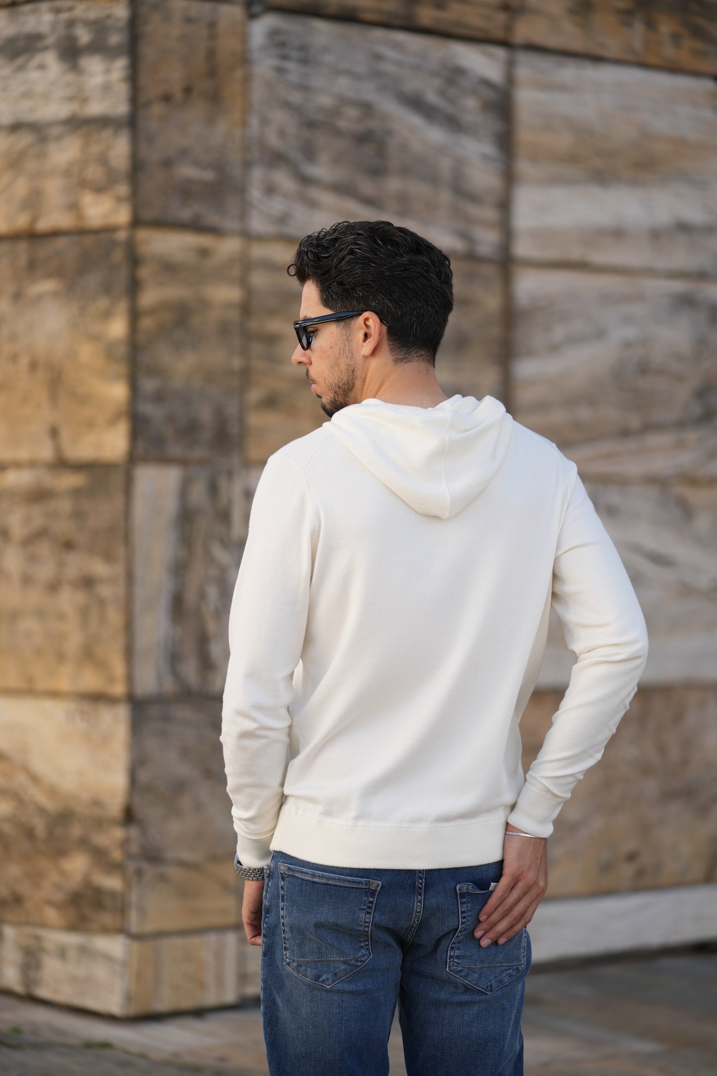 Camisola de Malha com Capuz Bege Imperial FW25