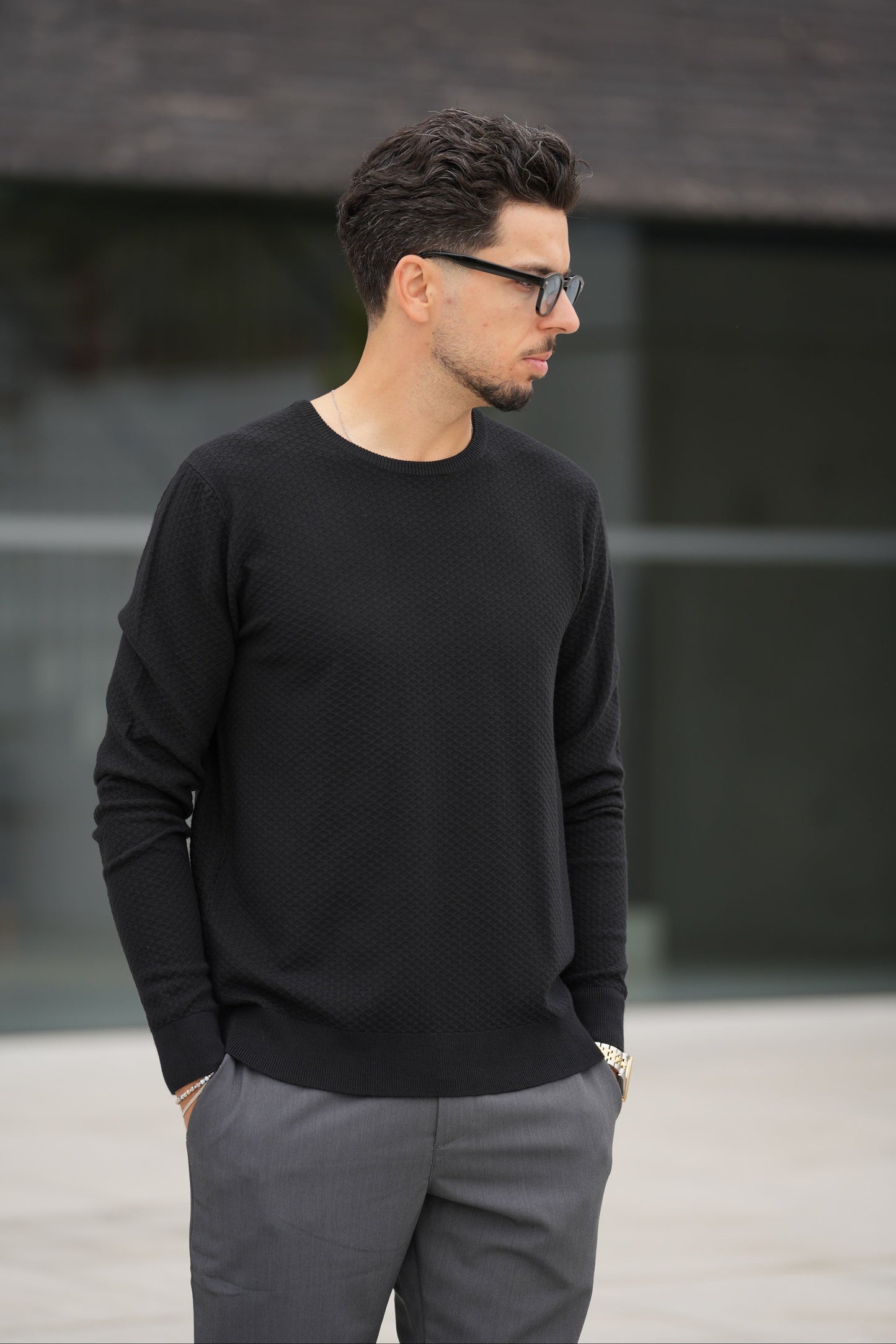 Camisola de Malha Preta Imperial FW25