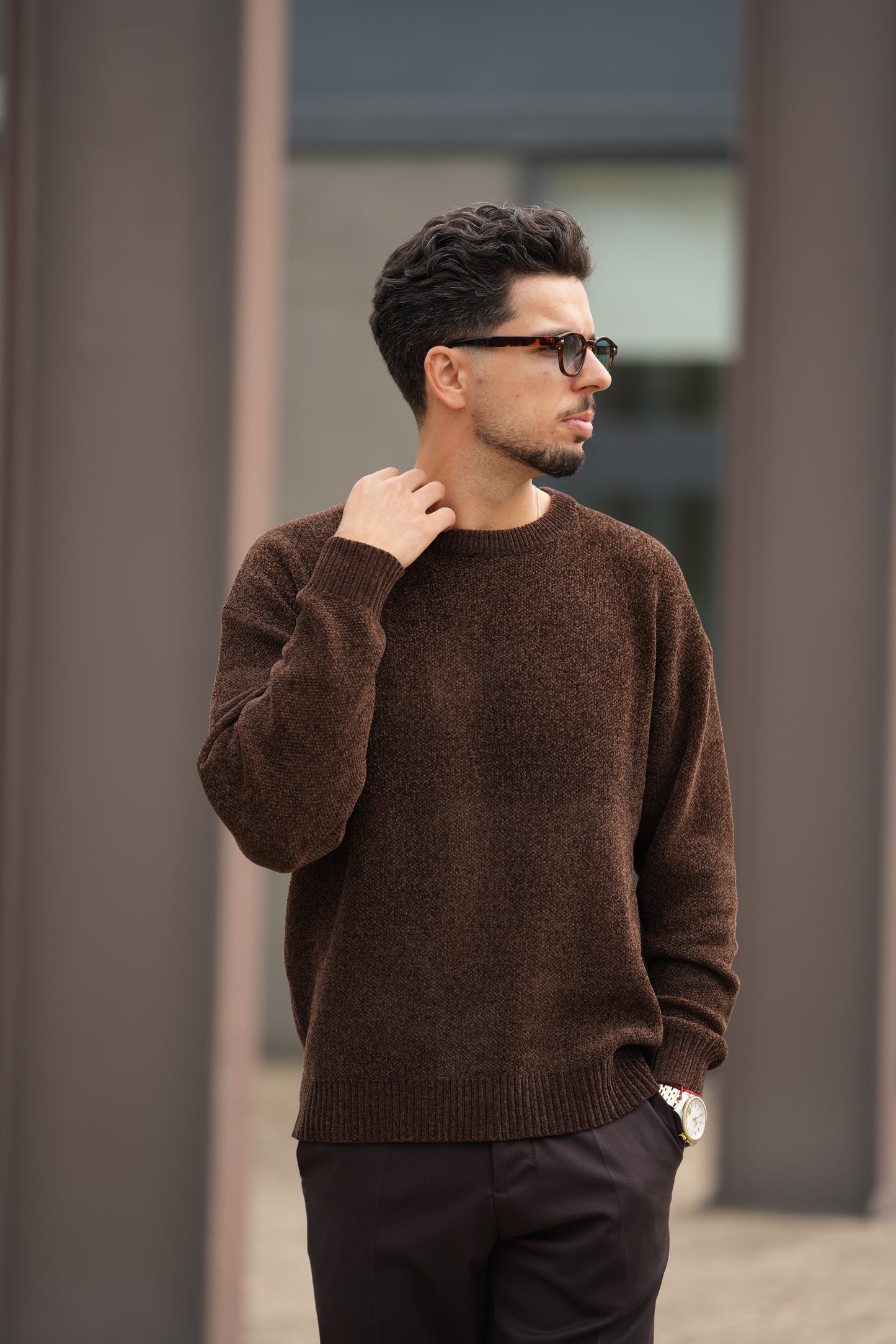 Camisola de Malha Castanha Gianni Lupo FW25