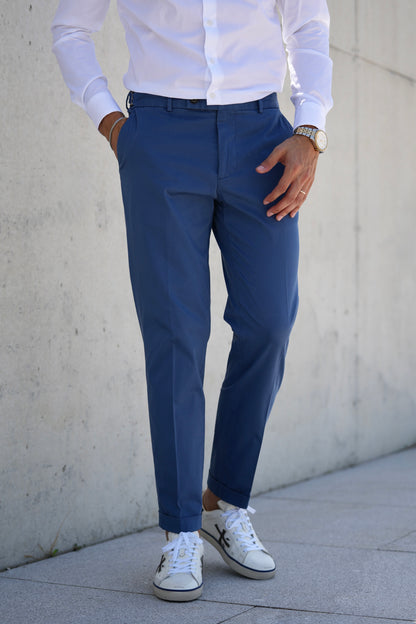 Calça Chino com Fivela Azul LIU JO