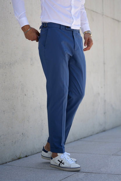 Calça Chino com Fivela Azul LIU JO