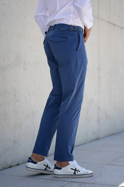 Calça Chino com Fivela Azul LIU JO