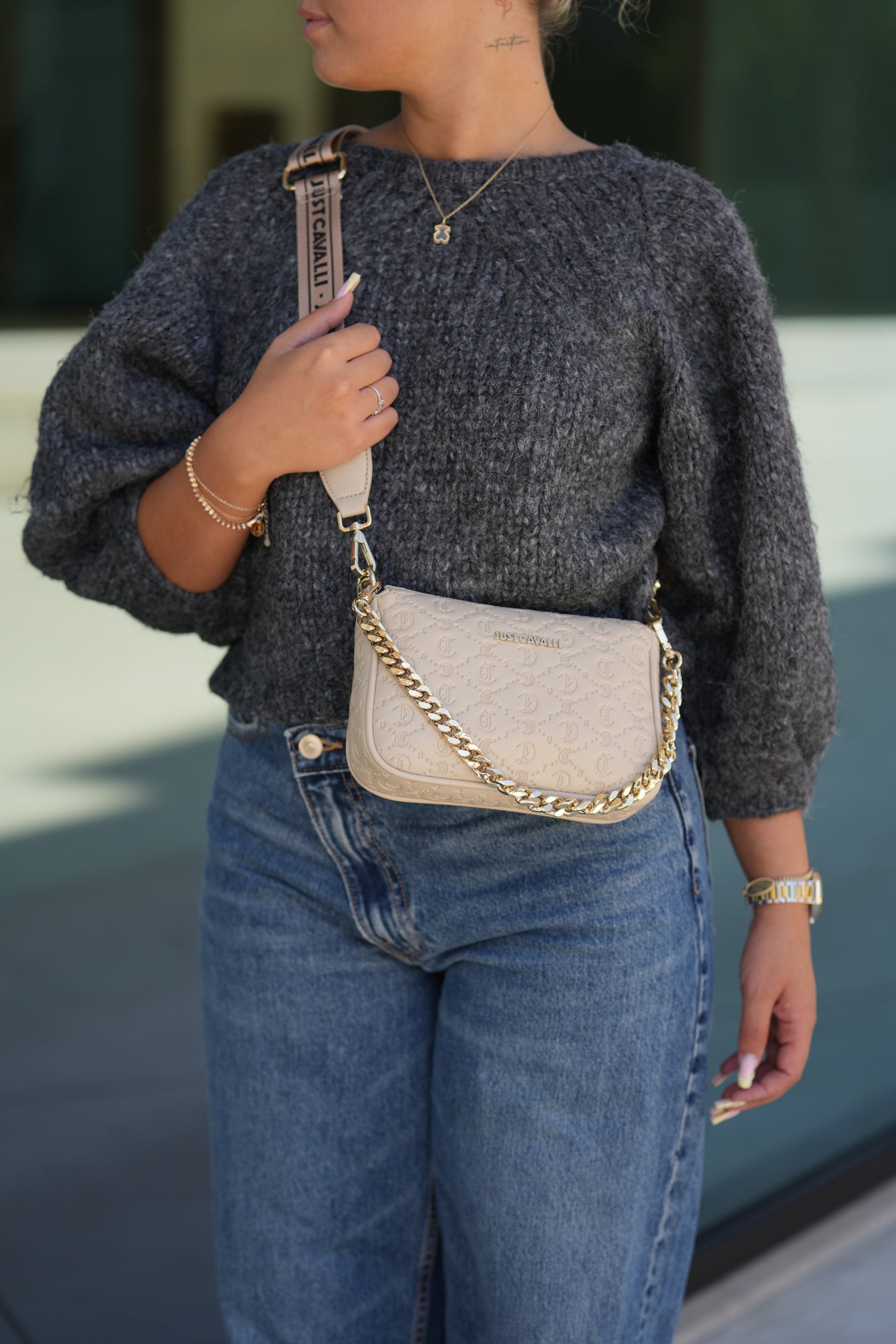 Bolsa Bege Tiracolo Just Cavalli SS25 Just Cavalli W