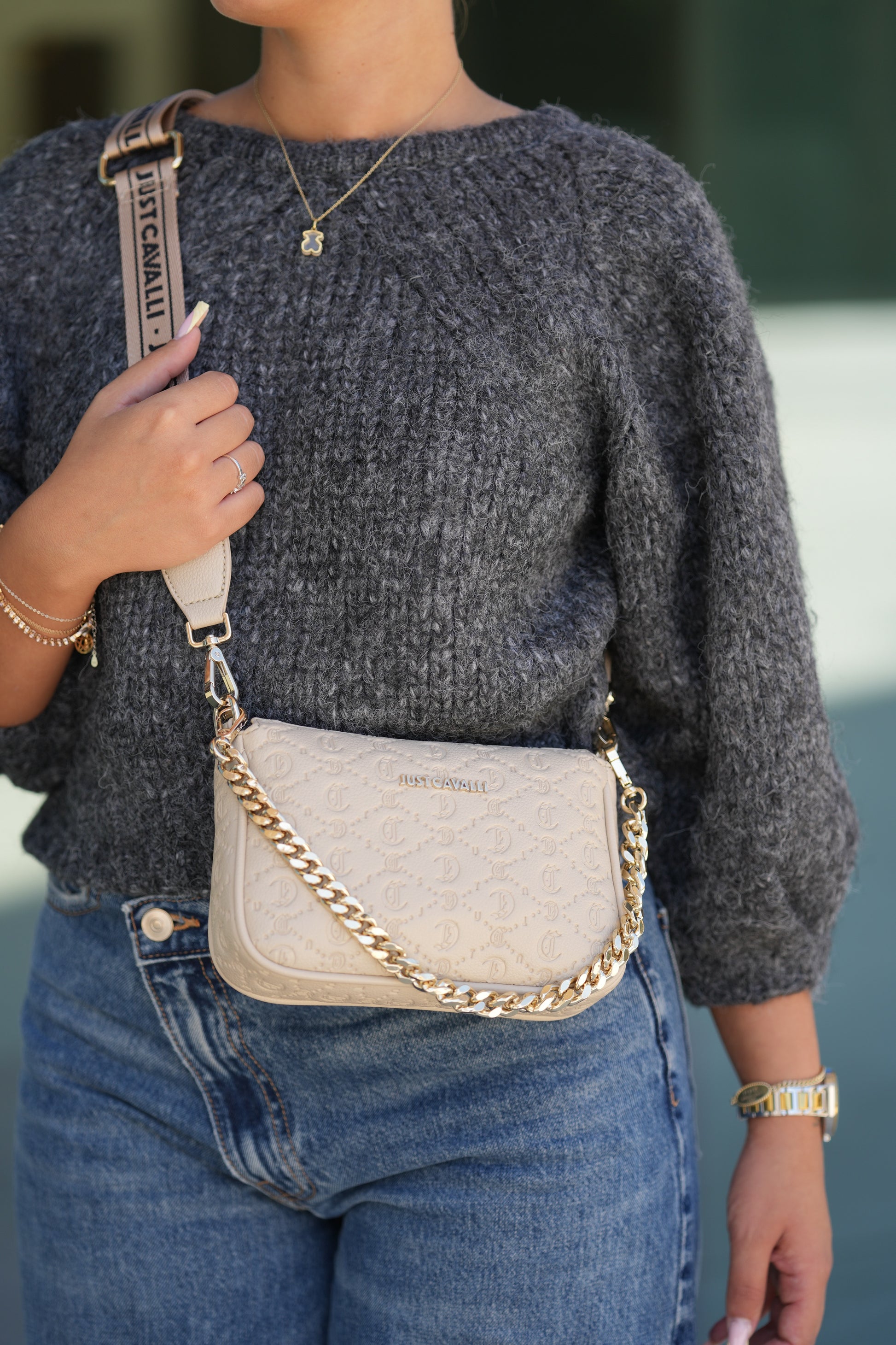 Bolsa Bege Tiracolo Just Cavalli SS25 Just Cavalli W