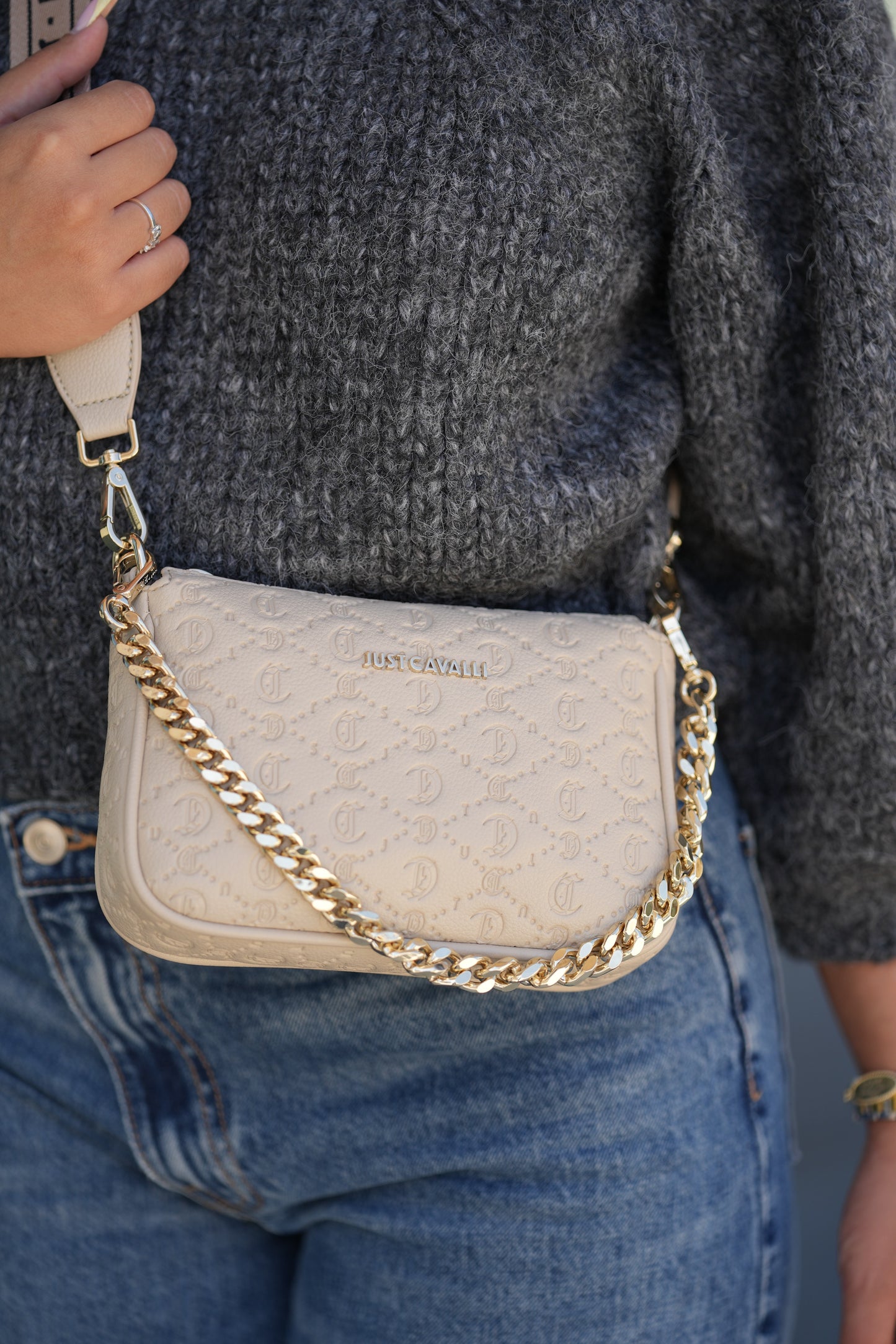 Bolsa Bege Tiracolo Just Cavalli SS25 Just Cavalli W
