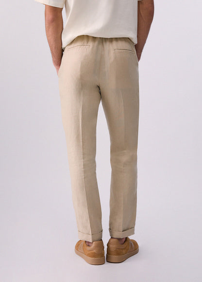 Calça 100% Linho Bege LIU JO
