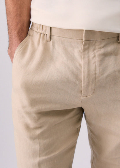 Calça 100% Linho Bege LIU JO