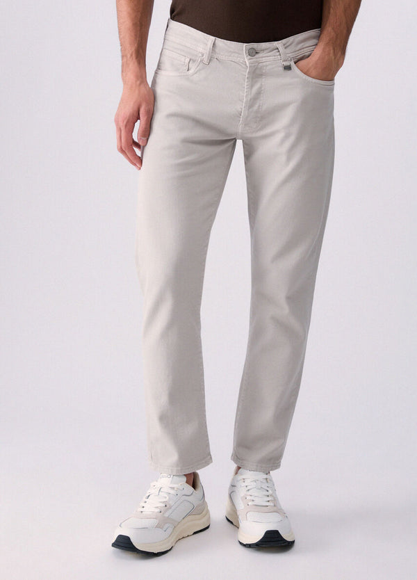 Calça de Ganga Cinza Clara Slim Fit