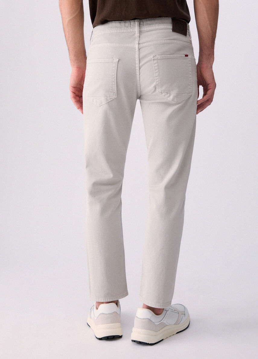 Calça de Ganga Cinza Clara Slim Fit