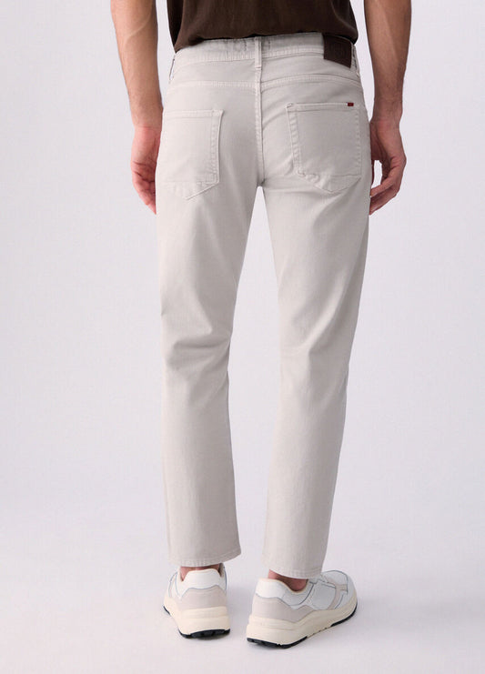 Calça de Ganga Cinza Clara Slim Fit