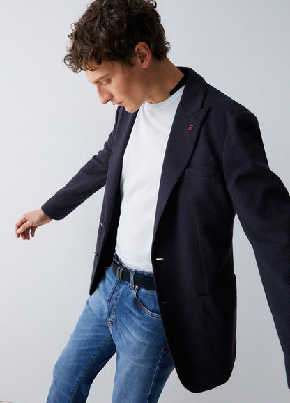 Blazer Liu Jo Malha Texturizada Azul-Marinho LIU JO