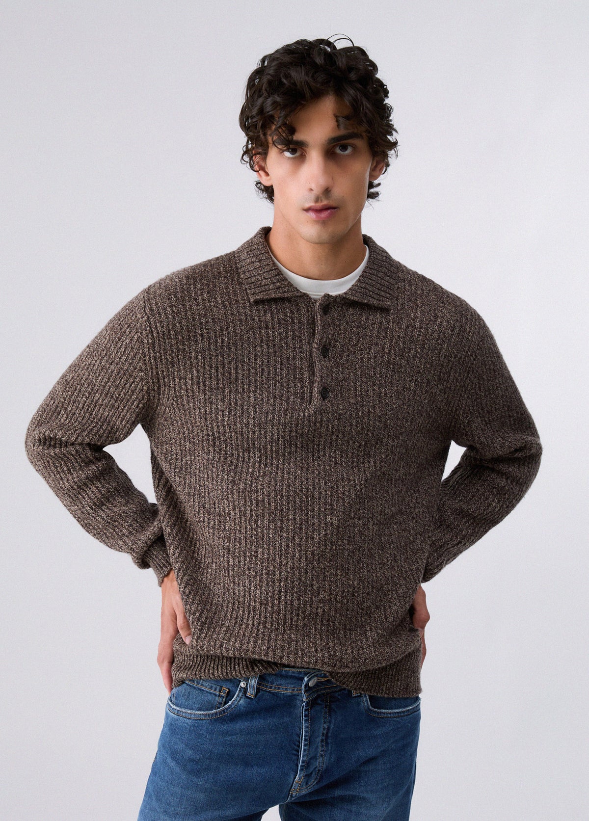 Polo de Manga Comprida de Malha Liu Jo Castanho LIU JO