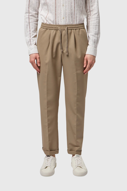 Calça Relaxed Fit Khaki com Cordão Gianni Lupo