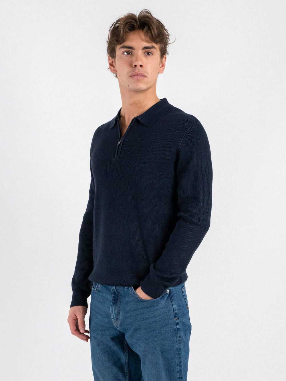 Polo de Manga Comprida Azul Gianni Lupo FW-25