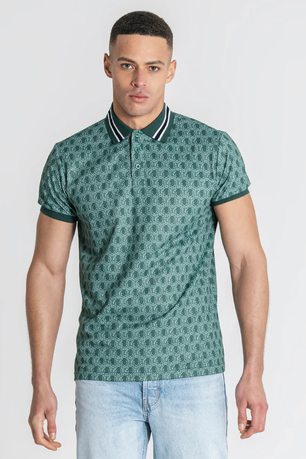 Polo Verde com Padrão