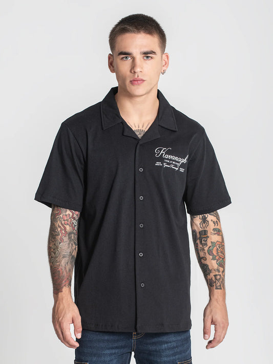 Camisa Manga Curta Preta Gianni Kavanagh SS25