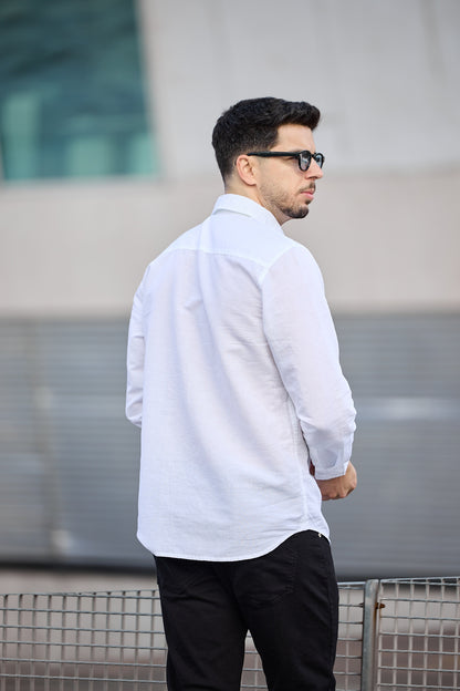 Camisa Branca Linho Calvin Klein SS25 Calvin Klein