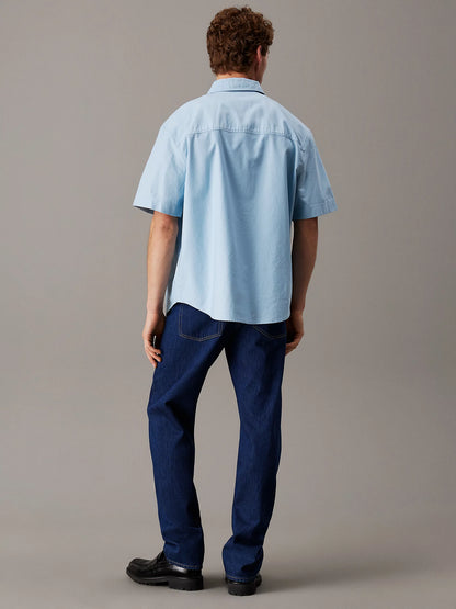 Camisa Manga Curta Azul Calvin Klein SS25 Calvin Klein