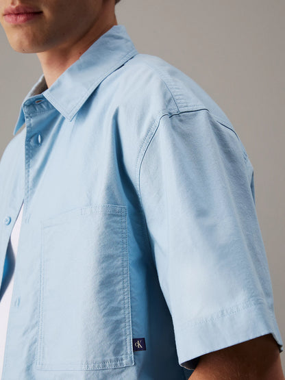 Camisa Manga Curta Azul Calvin Klein SS25 Calvin Klein