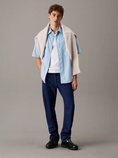 Camisa Manga Curta Azul Calvin Klein SS25 Calvin Klein