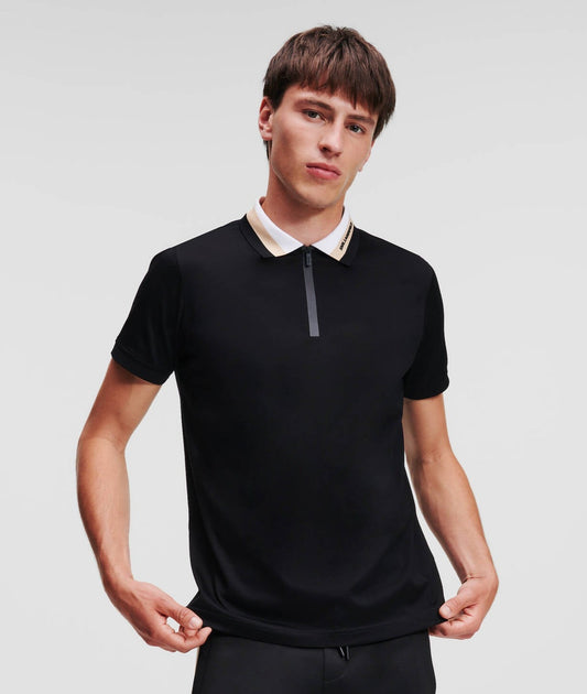 Karl Lagerfeld Polo With Striped Collar 