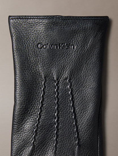 Luvas em Pele Calvin Klein Pretas Calvin Klein
