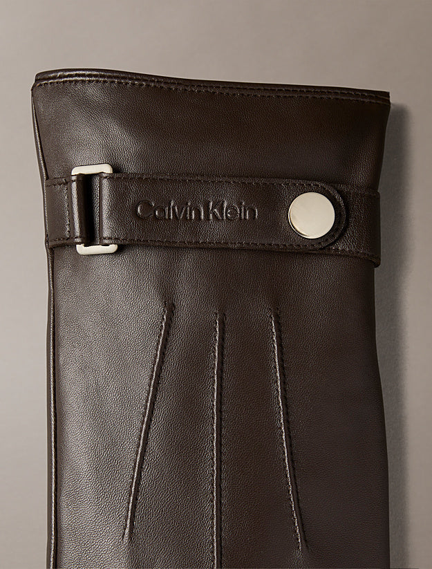 Luvas em Pele Calvin Klein Castanhas Calvin Klein