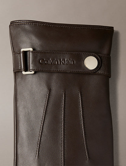 Luvas em Pele Calvin Klein Castanhas Calvin Klein