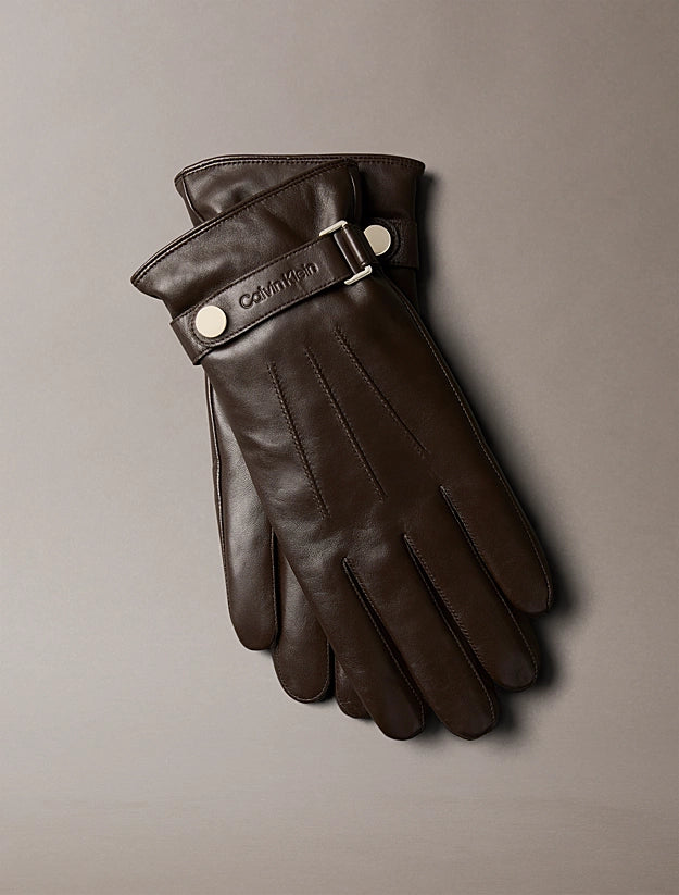 Luvas em Pele Calvin Klein Castanhas Calvin Klein
