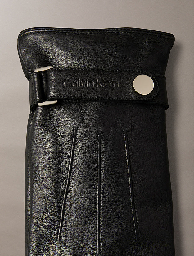 Luvas em Pele Calvin Klein Pretas Calvin Klein