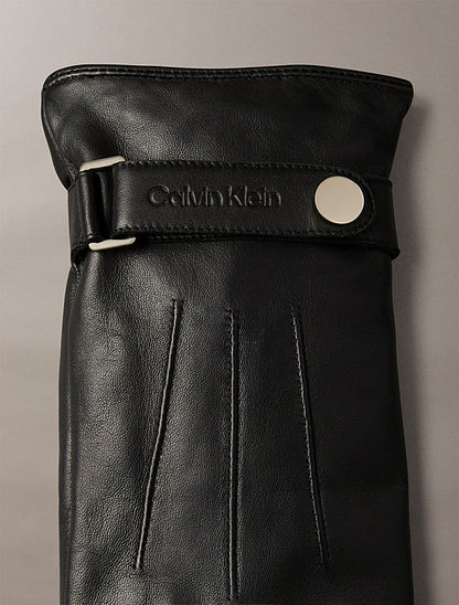 Luvas em Pele Calvin Klein Pretas Calvin Klein